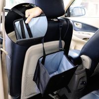 lujie Car Trash Can Portable Drive Bin Hanging Wastebasket back seat storage bag Waterproof Dustbin Storage organizer box