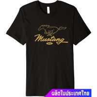 ผ้าฝ้าย 100%ฟอร์ดมัสแตง New หญิง Ford Mustang Pony Script Premium T-Shirt discount เสื้อยืดผ้าฝ้ายS-3XL  DY03