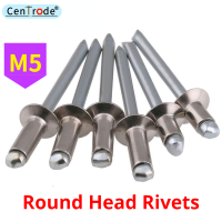 เปิดดึงเล็บ Core ดึง Rivet 304สแตนเลสหัวกลม Pop Rivets ตกแต่งเล็บ Hollow Rivet M5 10PCS