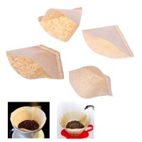 100Pcs Eco-friendly Unbleached Original Wooden Hand Drip Paper Coffee Filter Bag Funnel Shaped/ OPP Bag Coffee Filter Paper