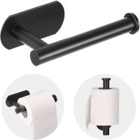 Stainless Steel Paper Towel Holder Adhesive Toilet Roll Paper Holder No Hole Punch Kitchen Bathroom Toilet Lengthen Storage Rack Toilet Roll Holders