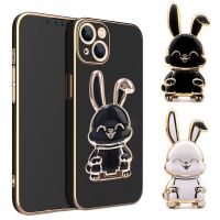 New Cartoon Rabbit Ring Bracket 3D Folding Lazy Ring Buckle Plating Adhesive Kickstand Support Frame Mobile Phone Holder Stand