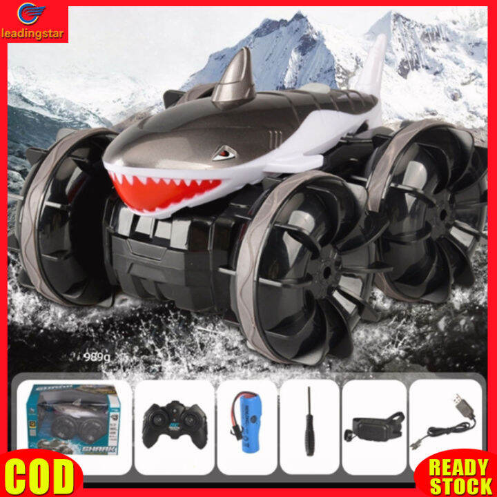 leadingstar-toy-new-2-4g-remote-control-shark-car-rechargeable-360-degree-rotation-amphibious-stunt-remote-control-car-for-boys-girls-gifts