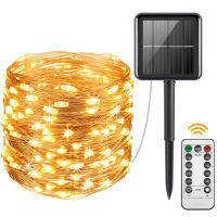 7M 12M Remote Control LED Solar Powered String Lights Waterproof Christmas Fairy Light For Garden Patio Yard Wedding Party Decor