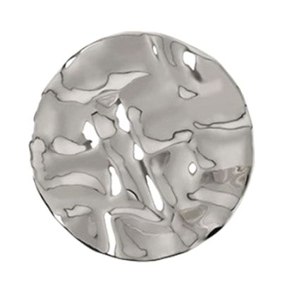 Elegant Irregular Water Ripple Shape Plates Round Silver-Plated Fruit Desert Snack Plates Rings Necklaces Perfume