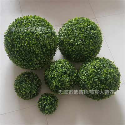 ลูกบอลหญ้ามิลานประดิษฐ์สีเขียว10-13-18-23cm สำหรับตกแต่งบ้านสวนกลางแจ้งพืชปลอมเที่ยวงานเลี้ยงงานแต่งงาน DIY