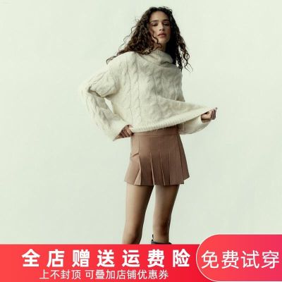 ZA เสื้อผ้าผู้หญิงใหม่ฤดูหนาว,เสื้อผ้าแฟชั่นเข้ากับทุกชุดกางเกง ROK Mini เอวกลางไม่สมมาตรกระโปรงสั้น3067400 756