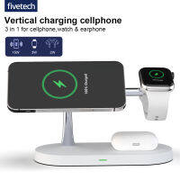 2021Fivetech 15W Fast Wireless Charger Stand For iPhone12Pro MaxMini Apple Watch With Touch Light Charging Dock Station for Airpods