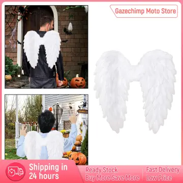 36Pcs Plastic Angel Wings for Crafts,Mini 3D White Angel Wing