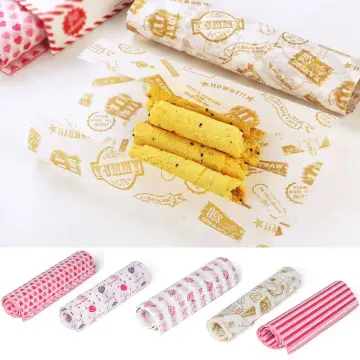 50pcs, Wax Papers, Food Wrapping Paper, Confectionery Mat Paper, Greaseproof  Paper, Baking Wax Paper, Printed Wrapping Paper, Oil And Water Resistant