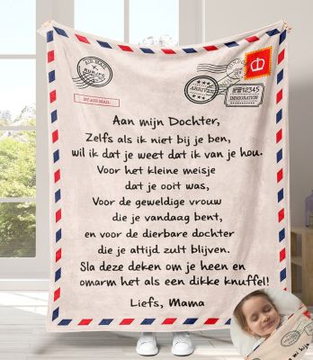 （in stock）Selimut Bulu My Daughters Wifes Birthday Gift Creative Airmail Throwing Blanket Plus Stimulation Gift Spanish Version（Can send pictures for customization）