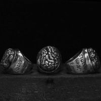 Personalized Stainless Steel Brain Signet ring men 39;s Punk Rock Gothic Jewelry Dark Souls Accesories Gift For Husband OSR692