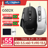 Logitech ข่าวของแท้ G502X เมาส์25600DPI สำหรับเล่นเกมเมาส์สำหรับเล่นเกมส์ไร้สายแบบมีสาย/ความเร็วต่ำสำหรับแล็ปท็อป Meimiao