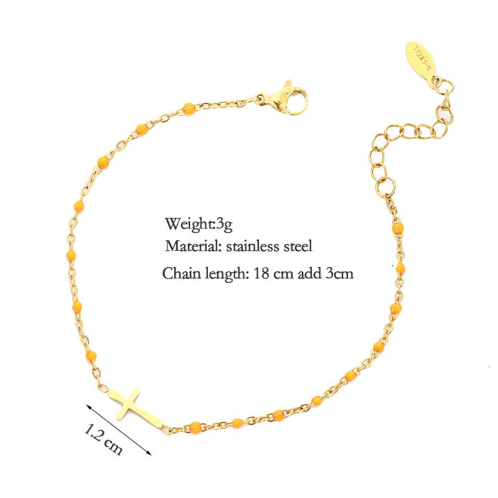 18cm-length-gift-new-women-jewelry-gold-layer-cross-bracelet-chain