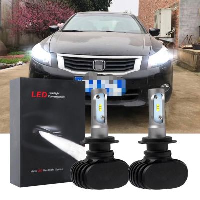 หลอดไฟหน้า LED 6000K สีขาว สําหรับ Honda Accord TAO 8th Gen (2008-2012) 2 ชิ้น รับประกัน 10 เดือน