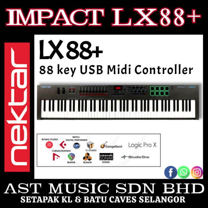 Nektar Impact LX88+ 88 Key Velocity Sensitive Semi Weighted Keyboard Controller Lazada