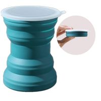 【CW】✔❆  CUP Silicone Folding Cup with Lid Mouth Resistant Coffe for Outdoor Camp