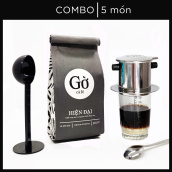 [COMBO 5 MÓN] Cà phê & Bộ dụng cụ pha phin tại nhà- Gờ cafe