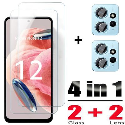 4in1 Tempered Glass For Xiaomi Redmi Note 12 4G Camera Lens Screen Protector Film Redmi Note 11 11S 11 Pro Global Note 12 Glass