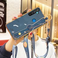 เคส TPU คุณภาพสูงเคสโทรศัพท์สีลูกกวาด,สำหรับ Realme 8 Pro/ Realme 8i 7 7i 6 6i 5 5i 5S ฝาหลังนิ่มแฟชั่น TPU พร้อมสายรัดข้อมือยาว