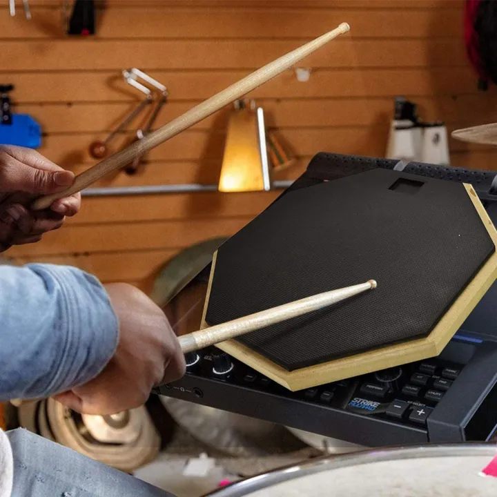 【Free 5A Drum Sticks】12 Inch Drum Practice Pad Soft Rubber Mute Snare