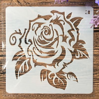 13cm Rose Flower DIY Layering Stencils Wall Painting Scrapbook Coloring Embossing Album Decorative Card Template