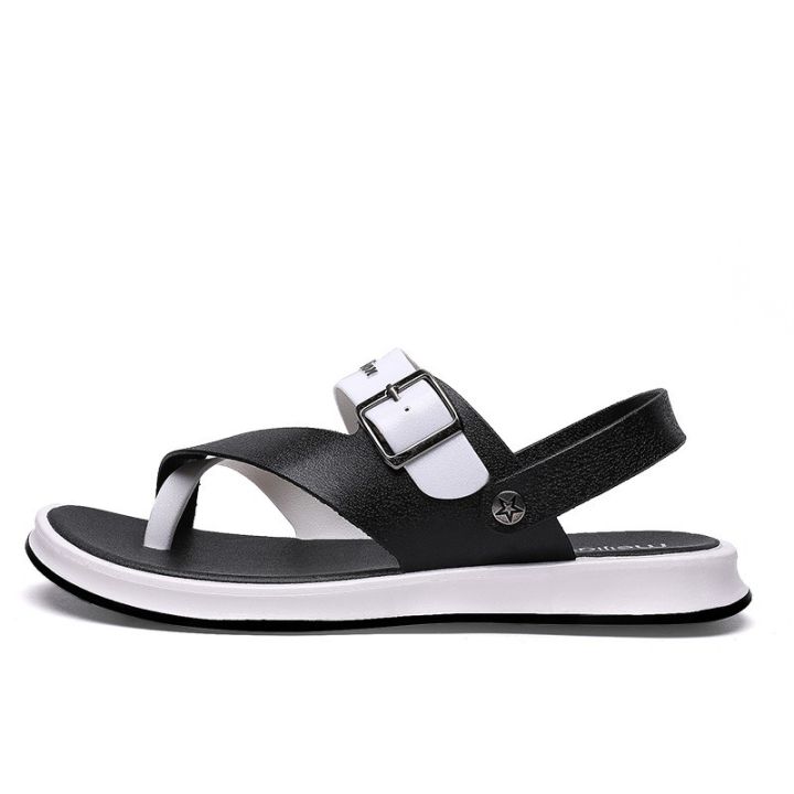 men-sandals-รองเท้าแตะรัดส้นสีดำสไตล์เกาหลี-ส่งฟรี-รัดส้นรุ่นใหม่-ชายรองเท้าแตะ-รองเท้าแตะชายหาด-รองเท้าแตะแฟชั่น