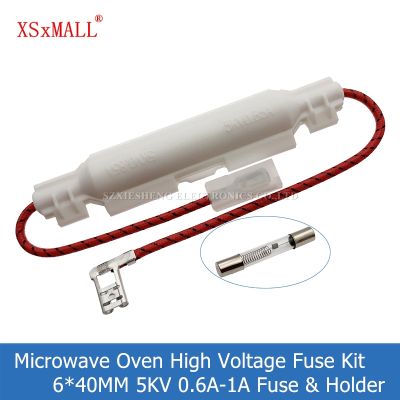 【YF】 5KV Microwave Oven High Voltage Fuse Kit 6x40MM 0.6A 0.65A 0.7A 0.75A 0.8A 0.9A 1A 5000V Glass Tube   Universal Holder
