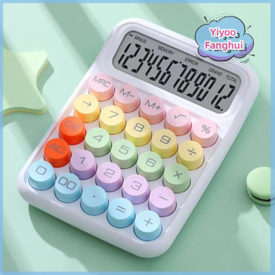 Yiyoo เครื่องคิดเลขเกาหลี Kawaii,เครื่องคิดเลขการ์ตูนลูกอม Colour เงียบคีย์บอร์ดแบบกลไกตั้งโต๊ะเครื่องคิดเลขบัญชีและการเงิน