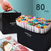 【hot】 Tianhao 30/40/60/80 Color Animation Set Alcohol Based Markers for Manga Cartoon Sketch Painting A6232