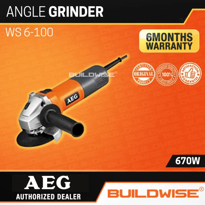 AEG Angle Grinder 4'' 670 Watts / 11000RPM WS 6100 (NO DISC INCLUDED