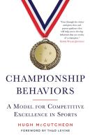 หนังสืออังกฤษใหม่ Championship Behaviors : A Model for Competitive Excellence in Sport [Hardcover]