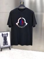 Monclerosการเจาะเสื้อยืดผ้าฝ้ายแขนสั้นสำหรับผู้ชาย,เสื้อบางพิมพ์ลายตัวอักษรแฟชั่นใหม่2023เสื้อแขนสั้นฤดูใบไม้ผลิและฤดูร้อน