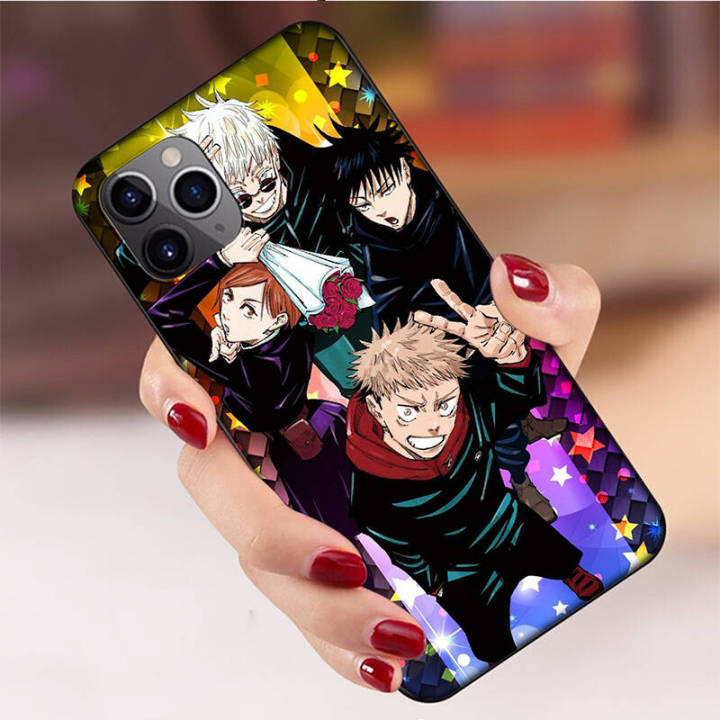 casing-หรับ-iphone-14-13-11-pro-max-11-mini-8-8-plus-g143-jujutsu-kaisen-toge-inumaki-anime-pattern-phone-เคสโทรศัพท์-อ่อนนุ่ม-tpu-shockproof-black-ปก