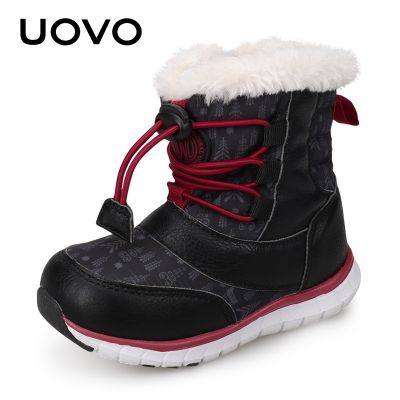 ขายดีที่สุด ioztt2023 - /✚♛ UOVO 2021 Fashion Warm Snow Footwear Kids Repellent Shoes Boys 23-30