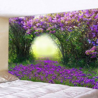 Lavender flower tapestry Lavender printing decoration Mandala wall hanging tapestry beach mat background wall hanging