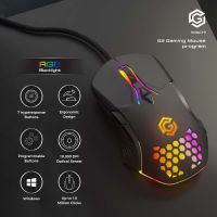 IWACHI เมาส์เกมมิ่ง G2 Gaming Gear Series เมาส์แบบมีสาย ระบบออปติคัลเซนเซอร์ พร้อมไฟRGB ปรับได้สูงสุด10000DPI