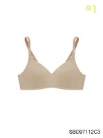 Sabina เสื้อชั้นใน Invisible Wire (ไม่มีโครง) รุ่น Perfect Bra รหัส SBD97112 สีเนื้อเข้ม