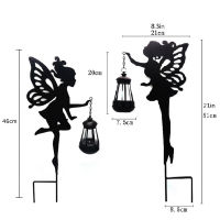 2PCS LED Solar Flower Fairy Lantern Light Waterproof Garden Iron Art Lights Courtyard Lamps Garden Lawn Lamp Outdoor Decoration