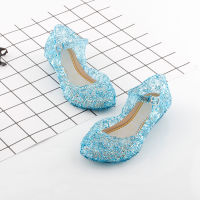 Crystal Sandals Princess Jelly High-Heeled Shoes Girls Princess Shoes Children Cosplay Party Dance Shoes2023