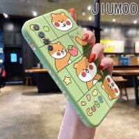 JIUMOO เคสสำหรับ OPPO Reno3 Pro 4G Reno 3 Pro 5G เคสการ์ตูนน่ารักเด็กผู้หญิงดีไซน์ใหม่เคสโทรศัพท์ขอบด้านข้างเคสลายสี่เหลี่ยมเคสซิลิโคนกันกระแทกด้านหลังเต็มกล้องป้องกันเคสนิ่ม