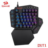 REDRAGON DITI K585 RGB 42คีย์มือเดียว USB เชิงกลคีย์บอร์ดสำหรับเล่นเกมมีสายสวิตช์สีฟ้า42คีย์สำหรับนักเล่นเกมสำหรับคอมพิวเตอร์พีซีแล็ปท็อป