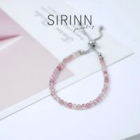 สร้อยข้อมือ กำไลหิน Strawberry Quartz เสริมความรัก-ความสัมพันธ์ ปรับขนาดได้ ขนาด 3 MM