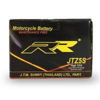 แบตเตอรี่มอเตอร์ไซค์ ซูซุกิ ฮายาเต้ Suzuki Hayate ทุกรุ่น ยี่ห้อ RR JTZ5 12V 5Ah ฟรีถ่านพานาโซนิค 1แพค