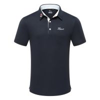 Summer golf clothing mens outdoor sports quick-drying pearl Polo shirt breathable perspiration short-sleeved T-shirt casual top J.LINDEBERG Amazingcre SOUTHCAPE UTAA Callaway1 DESCENNTE FootJoy Mizuno♞℡