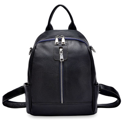 Zency Fashion Women Backpack 100 Cowhide Genuine Leather Black Travel Bags Girls Schoolbag Notebook High Quality Knapsack