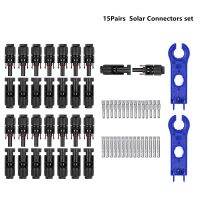 15Pairs(30Pcs) 30A Solar Connectors Male&amp;Female IP67 Waterproof With 1Pairs(2Pcs) Of Spanners  For Photovoltaic Cable Connector Wires Leads Adapters