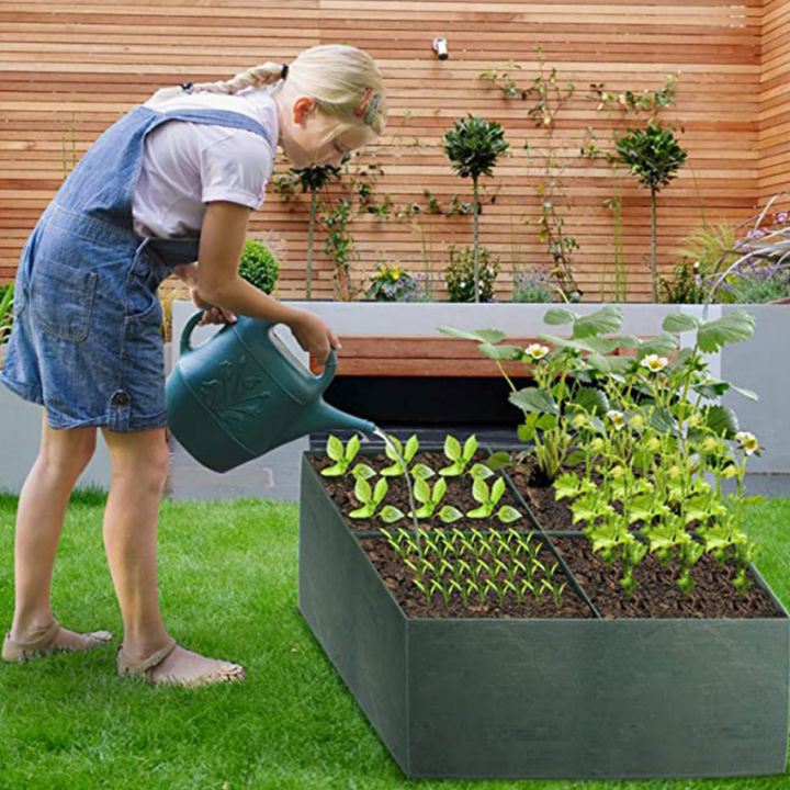 1 Pack Fabric Raised Planting Bed, 4 Divide Grids Fabric Raised Garden ...