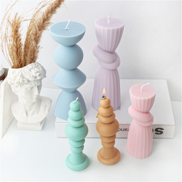 diy-handmade-crafts-making-tools-cylindrical-vertical-pattern-candle-mold-double-knotted-striped-knotted