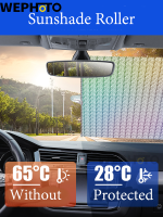 WEPHOTO ม่านบังหน้าต่างรถม่านบังตาที่ม้วนกันแดดแบบทึบพร้อมถ้วยดูดสำหรับม่านหน้าต่างแบบชั่วคราวแบบพกพา